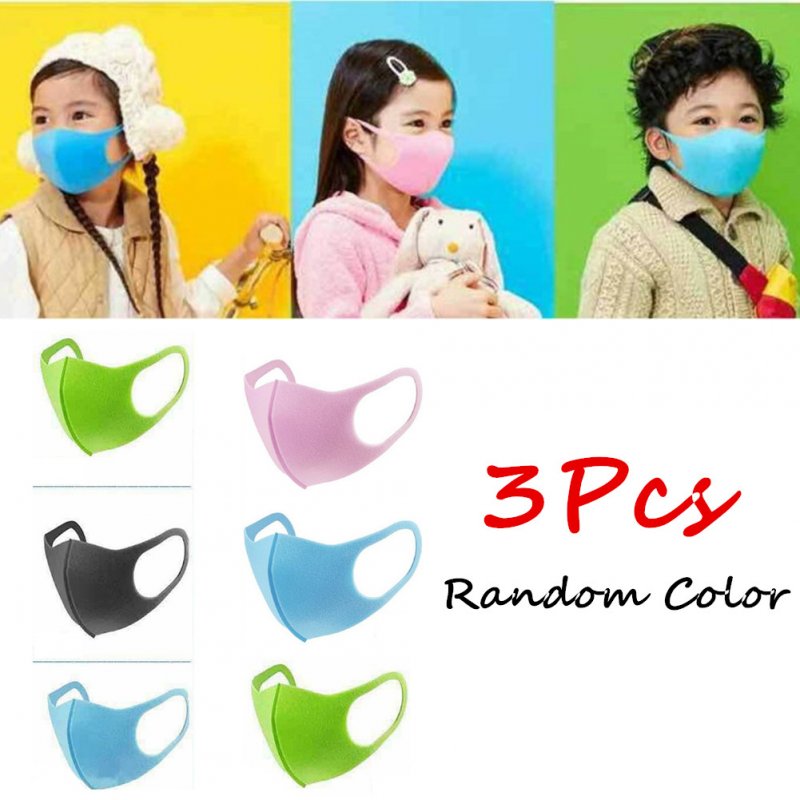 US 3Pcs PM2.5 Kid Respirator Anti-haze Mask Breathable Washable PU Sponge Dustproof Random Color Boys 3pcs
