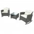  US Direct  3Pcs Set Outdoor Patio Furniture  Set Coffee Table Chair With Cushion For Backyard Porch Beige