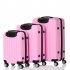  US Direct  3pcs 3 in 1 Large Capacity Multifunctional Traveling Storage Suitcase For Women Men Business Trip Outdoor Travel pink
