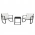  US Direct  3pcs Single Rocking Chair Coffee Table Set Comfortable Weather resistant Uv resistant For Garden Decoration black