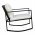  US Direct  3pcs Single Rocking Chair Coffee Table Set Comfortable Weather resistant Uv resistant For Garden Decoration black
