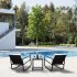  US Direct  3pcs Single Rocking Chair Coffee Table Set Comfortable Weather resistant Uv resistant For Garden Decoration black