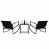  US Direct  3pcs Single Rocking Chair Coffee Table Set Comfortable Weather resistant Uv resistant For Garden Decoration black