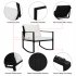  US Direct  3pcs Single Rocking Chair Coffee Table Set Comfortable Weather resistant Uv resistant For Garden Decoration black