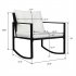 US Direct  3pcs Single Rocking Chair Coffee Table Set Comfortable Weather resistant Uv resistant For Garden Decoration black
