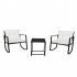  US Direct  3pcs Single Rocking Chair Coffee Table Set Comfortable Weather resistant Uv resistant For Garden Decoration black