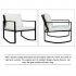  US Direct  3pcs Single Rocking Chair Coffee Table Set Comfortable Weather resistant Uv resistant For Garden Decoration black