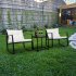  US Direct  3pcs Single Rocking Chair Coffee Table Set Comfortable Weather resistant Uv resistant For Garden Decoration black