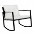  US Direct  3pcs Single Rocking Chair Coffee Table Set Comfortable Weather resistant Uv resistant For Garden Decoration black
