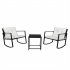  US Direct  3pcs Single Rocking Chair Coffee Table Set Comfortable Weather resistant Uv resistant For Garden Decoration black