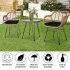  US Direct  3pcs Tempered Glass Table Chair Three piece Set Handwoven Wicker Rattan For Patios Porches Poolsides Yards Flaxen Yellow