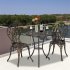  US Direct  3pcs set Tulip Bistro Set European Style Cast Aluminum Bronze Color Outdoor 2pcs Chairs 1pc Round Table Bronze