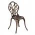  US Direct  3pcs set Tulip Bistro Set European Style Cast Aluminum Bronze Color Outdoor 2pcs Chairs 1pc Round Table Bronze
