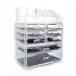  US Direct  3piece set SF 1122 1  Transparent Cosmetic Storage  Rack With 6 Small Drawers   2 Large Drawers Transparent