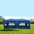  US Direct  3x6m 4 Window Practical Waterproof Folding Tent Sunscreen Windproof Easy Set Up Large Family Tents With Carrying Case blue