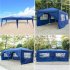  US Direct  3x6m 4 Window Practical Waterproof Folding Tent Sunscreen Windproof Easy Set Up Large Family Tents With Carrying Case blue