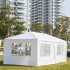  US Direct  3x6m 6 sided 2 Doors Spiral Tube Pergola White Pe Cloth Strong Waterproof Tent For Household Wedding Party As shown