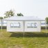  US Direct  3x6m 6 sided 2 Doors Spiral Tube Pergola White Pe Cloth Strong Waterproof Tent For Household Wedding Party As shown