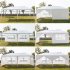  US Direct  3x6m 6 sided 2 Doors Spiral Tube Pergola White Pe Cloth Strong Waterproof Tent For Household Wedding Party As shown
