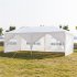  US Direct  3x6m 6 sided 2 Doors Spiral Tube Pergola White Pe Cloth Strong Waterproof Tent For Household Wedding Party As shown