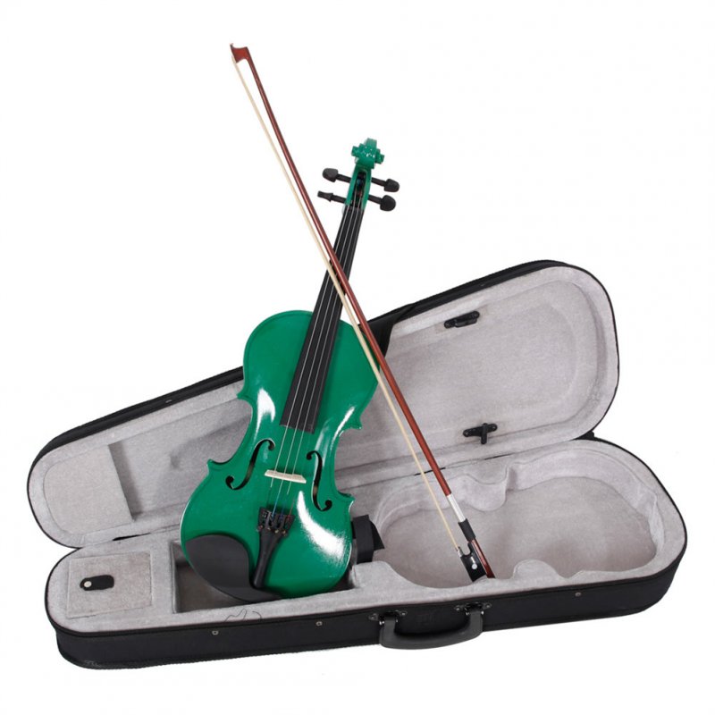 US 4/4 Acoustic Violin with Box Bow Rosin Natural Violin Musical Instruments