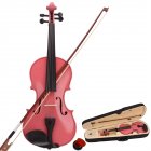 [US Direct] 4/4 Acoustic Violin With Box Bow Rosin Natural Violin Musical Instruments Children Birthday Present Pink