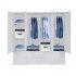  US Direct  4 Layer 16 Cube  Organizer 142 47 142cm Diy Assemble Cabinet With 3 Clothes Hanger white