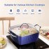  US Direct  4 Liter Square  Saucepans With Lid Non Stick Induction Pots Bpa Free Ceramic Cooking Stock Pot Scratch resistant Cookware Blue