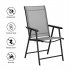  US Direct  4 Pcs Patio Folding Chair Outdoor Portable Dining Chairs With Armrest For Camping Beach Garden Pool Backyard Deck gray