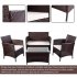  US Direct  4 Piece Rattan Sofa Seating Group With Cushions