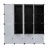  US Direct  4 Tier 16 Cube  Organizer 142 47 142cm Diy Assemble Cabinet With 3 Clothes Hanger Black and White