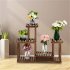  US Direct  4 Tier 7 Potted Pine Plant Stand Flower Rack Garden Shelves Mutifunctional Unit Holder  Carbonized color