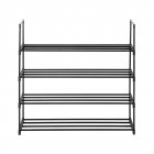 [US Direct] 4 Tiers Shoe Rack Iron Pipe Shoe Shelf Simple Assembly Storage Organizer For Bedroom Entryway Hallway Closet black
