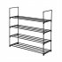  US Direct  4 Tiers Shoe Rack Iron Pipe Shoe Shelf Simple Assembly Storage Organizer For Bedroom Entryway Hallway Closet black