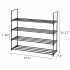  US Direct  4 Tiers Shoe Rack Iron Pipe Shoe Shelf Simple Assembly Storage Organizer For Bedroom Entryway Hallway Closet black