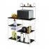  US Direct  4 layer Microwave Oven  Rack With Storage Basket   10 Hooks Kitchen Organizer Dark brown