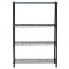 US 4-layer Plastic Coated Iron Shelf Without Wheels 140x90x35cm Black