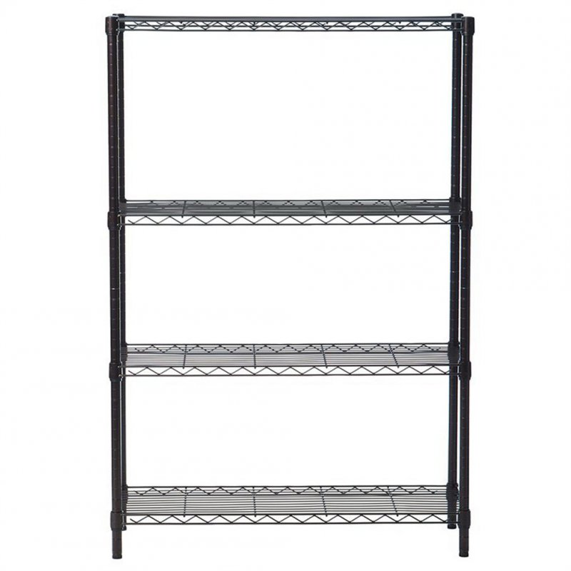 US 4-layer Plastic Coated Iron Shelf Without Wheels 140x90x35cm Black