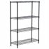  US Direct  4 layer Plastic Coated Iron Shelf Without Wheels For Organizing Displaying Accessories Products Tools 140 x 90 x 35 cm black