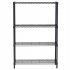  US Direct  4 layer Plastic Coated Iron Shelf Without Wheels For Organizing Displaying Accessories Products Tools 140 x 90 x 35 cm black