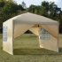  US Direct  4 sided Right angle Folding Tent With 2 Doors 2 Windows Waterproof Assembled Tent Sun Shelter  3 X 3meter  Khaki