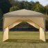  US Direct  4 sided Right angle Folding Tent With 2 Doors 2 Windows Waterproof Assembled Tent Sun Shelter  3 X 3meter  Khaki