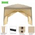  US Direct  4 sided Right angle Folding Tent With 2 Doors 2 Windows Waterproof Assembled Tent Sun Shelter  3 X 3meter  Khaki