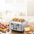  US Direct  4 slice Toast Machine 1 5 extra wide 4 slot 6 Level Settings Brushed Stainless Steel Removable Toaster silver