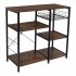  US Direct  4 tier Kitchen Storage Rack Multifunctional Microwave Oven Shelves Organizer With Pull out Basket 90x40x84cm vintage brown