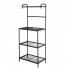  US Direct  4 tier Kitchen  Shelf With Wire Mesh Ht cj013 Storage Rack With Accessories black