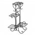  US Direct  4 tier Metal Shelves Flower Pot Plant Stand Display For Indoor Outdoor Garden black
