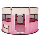 [US Direct] 40inch Folding Pet Game Fence Tent Portable Round Dog House Cat Nest Bed With Zipper Pink