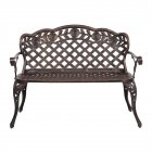 US 42.5 Inch Outdoor Leisure Couple Bench with Backrest Armrests Outdoor 