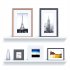  US Direct  46  Wooden Floating Picture Display Ledge Wall Mounted Shelf For Displaying Photos Books Records Collectibles White